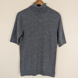 L.L. Bean Signature Merino Wool Short Sleeve Turtleneck Sweater